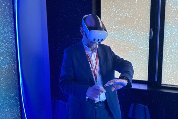 Guy Middleton from the England’s Connected Heartland team trying on the VR headset